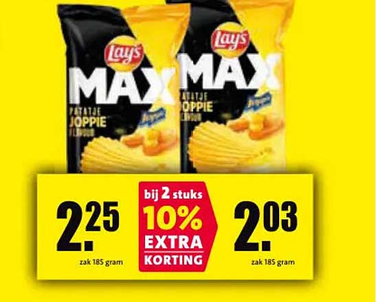 Lay's MAX -10% EXTRA KORTING bij 2 stuks