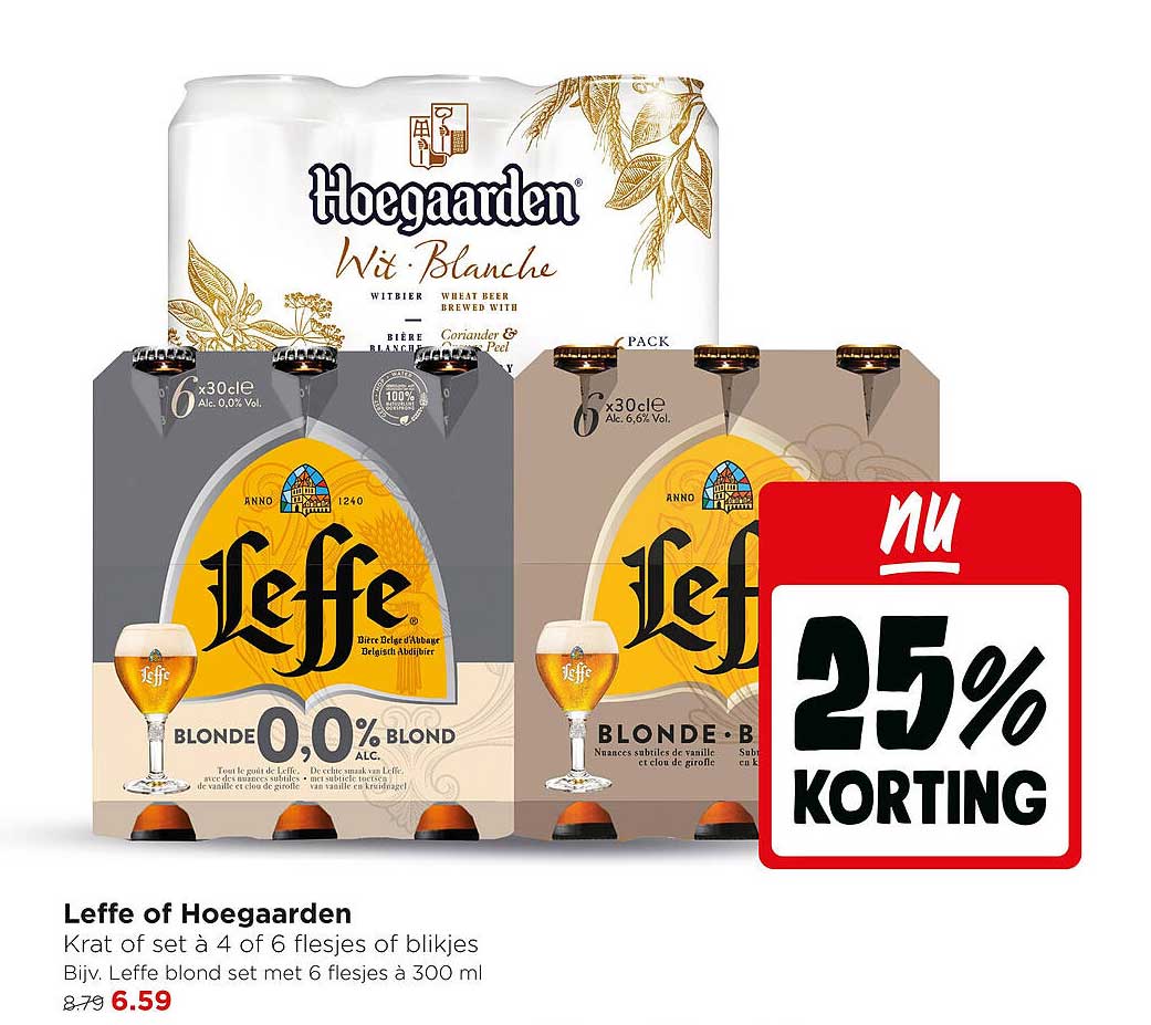 Leffe of Hoegaarden 25% KORTING