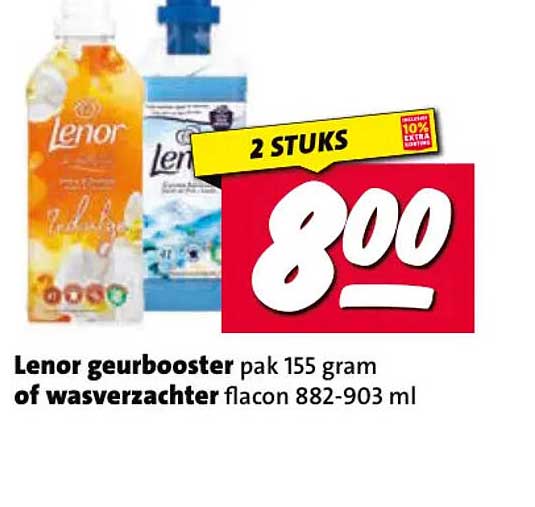 Lenor geurbooster pak 155 gram of wasverzachter flacon 882-903 ml 2 STUKS