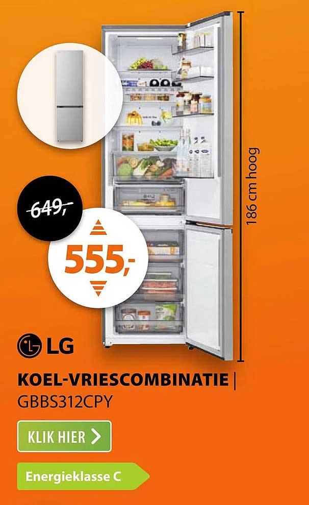 LG KOEL-VRIESCOMBINATIE GBBS312CPY