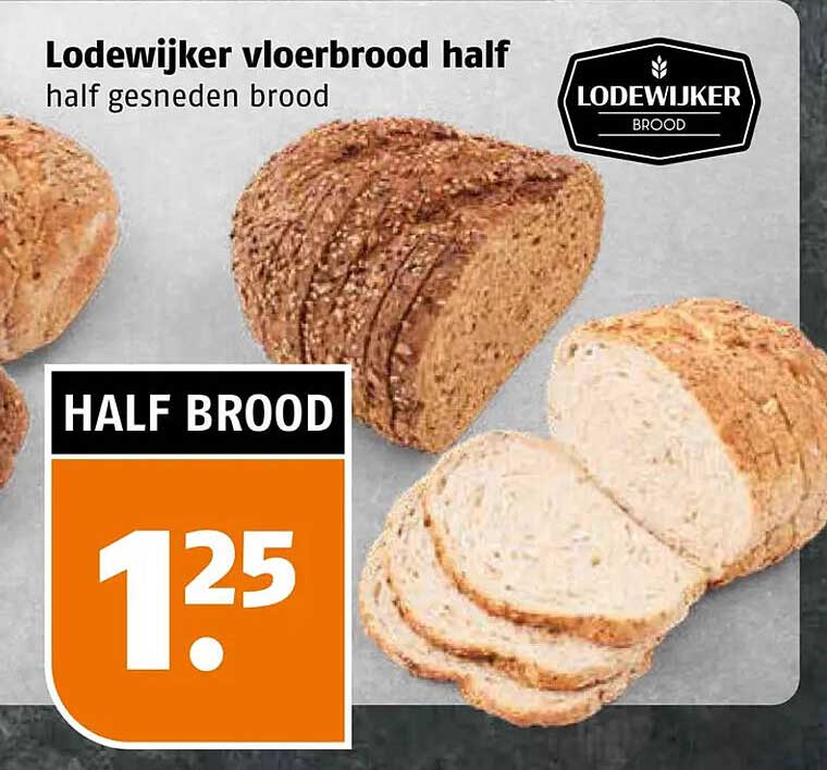 Lodewijker vloerbrood half half gesneden brood