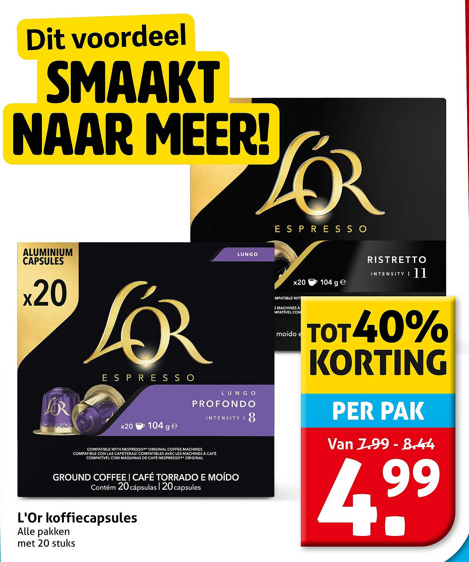 L'Or koffiecapsules alle pakken met 20 stuks - TOT 40% KORTING PER PAK