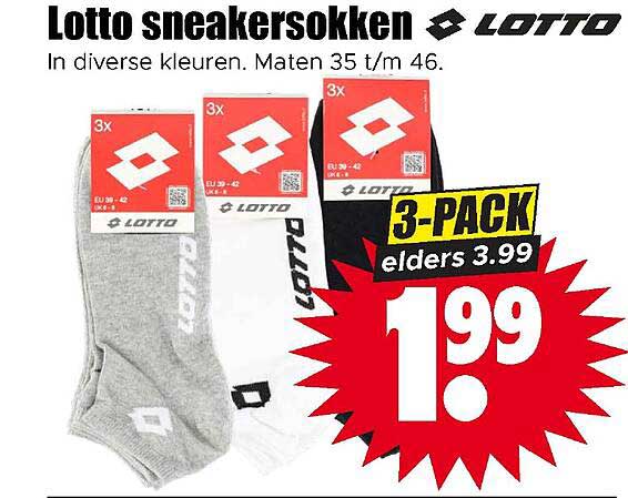 Lotto sneakersokken 3-PACK elders 3.99