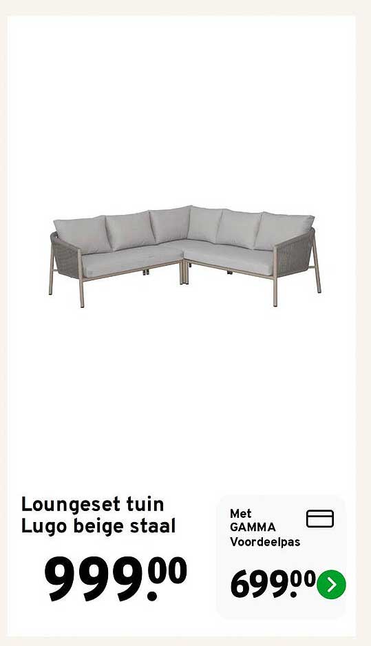 Loungeset tuin Lugo beige staal