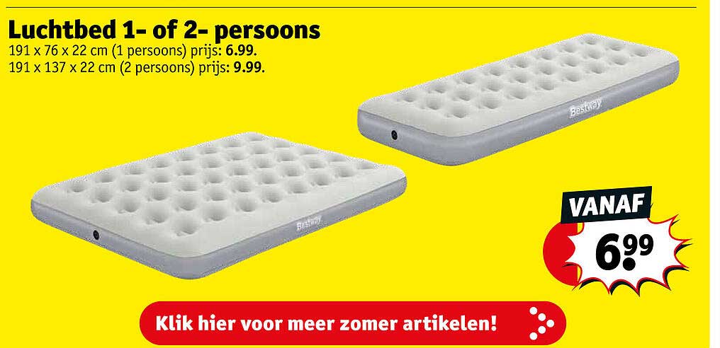 Luchtbed 1- of 2-persoons