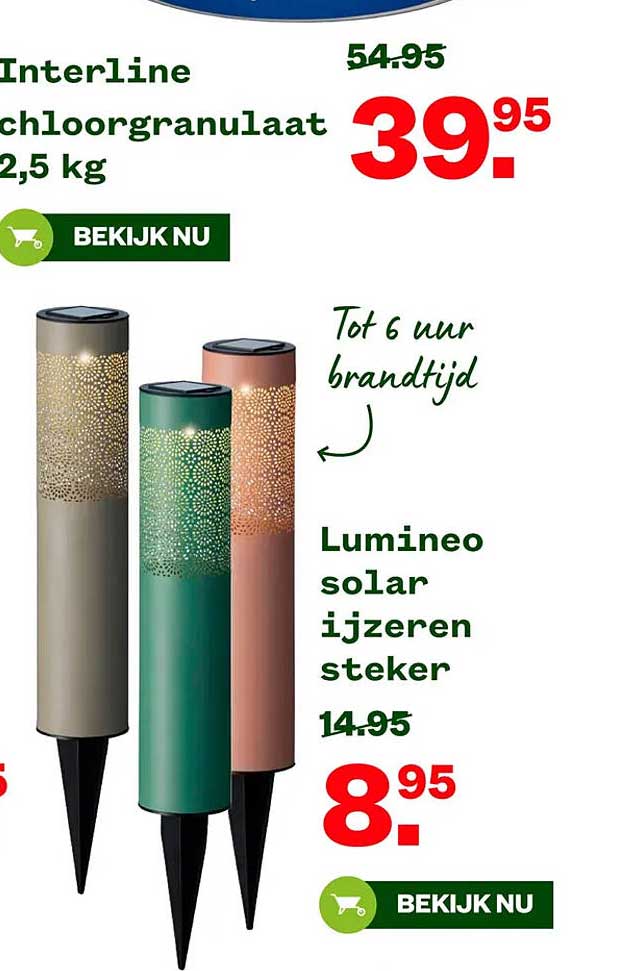 Lumineo solar ijzeren steker