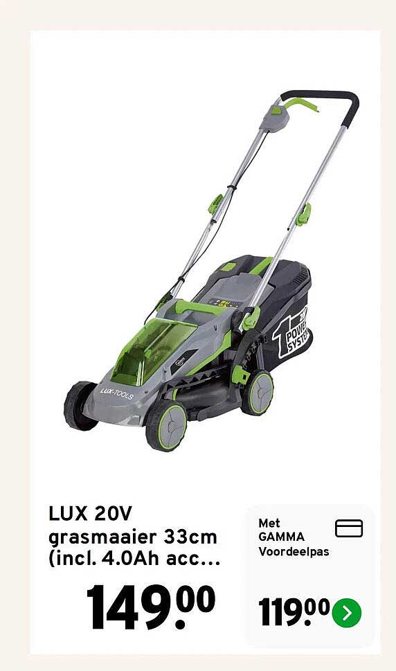 LUX 20V grasmaaier 33cm (incl. 4.0Ah acc...)