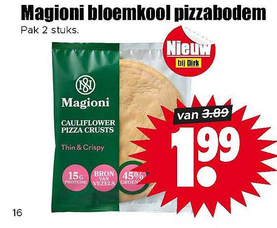 Magioni bloemkool pizzabodem