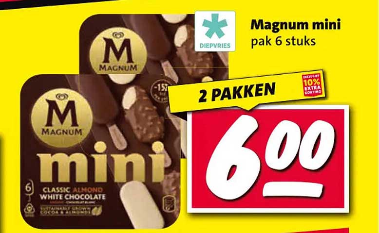 Magnum mini pak 6 stuks 2 pakken
