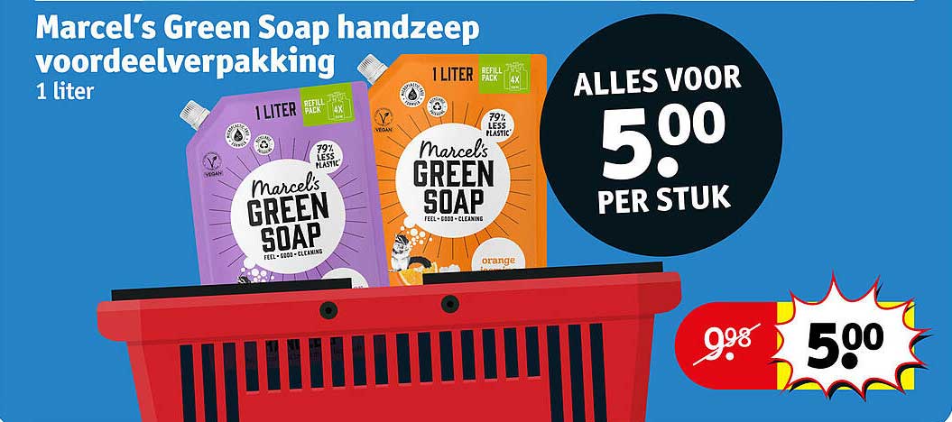Marcel’s Green Soap handzeep voordeelverpakking 1 liter