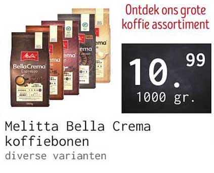Melitta Bella Crema koffiebonen diverse varianten