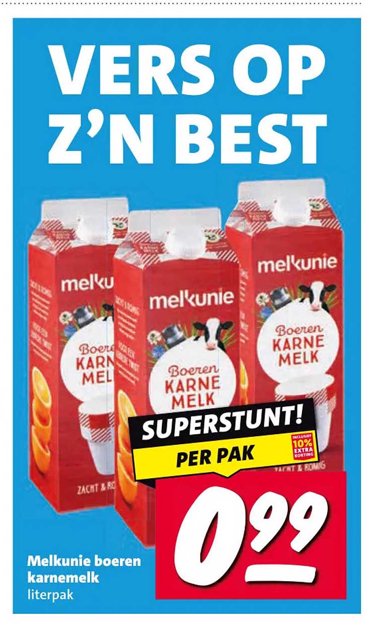 Melkunie boeren karnemelk literpak SUPERSTUNT! PER PAK