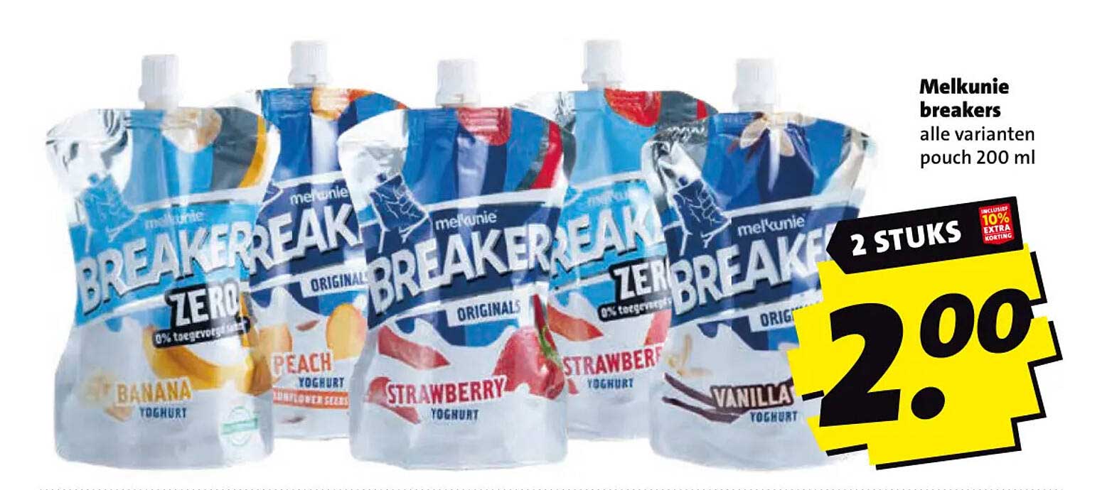 Melkunie breakers alle varianten pouch 200 ml 2 STUKS