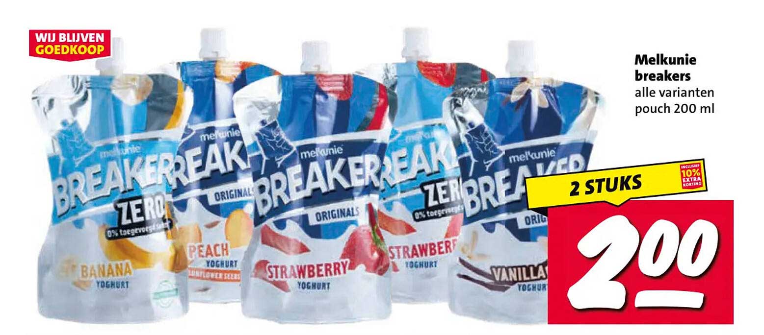 Melkunie breakers alle varianten pouch 200 ml 2 stuks