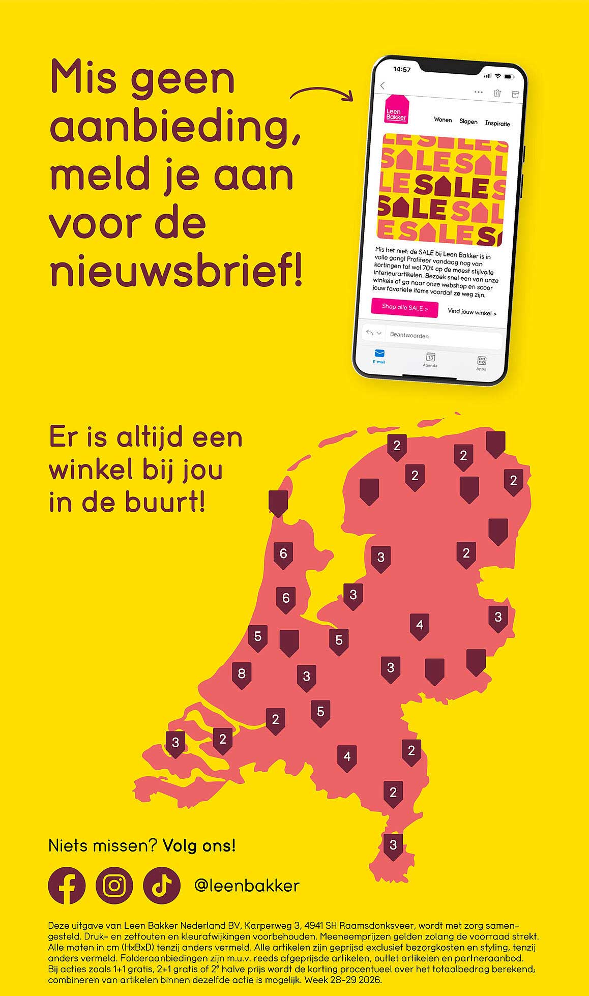 Mis geen aanbieding, meld je aan voor de nieuwsbrief!