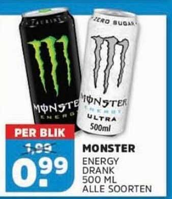 MONSTER ENERGY DRANK 500 ML ALLE SOORTEN PER BLIK
