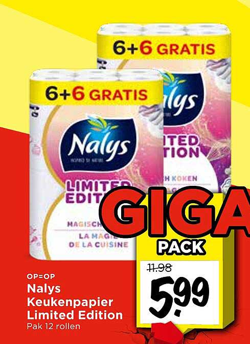 Nalys Keukenpapier Limited Edition 6+6 GRATIS GIGA PACK