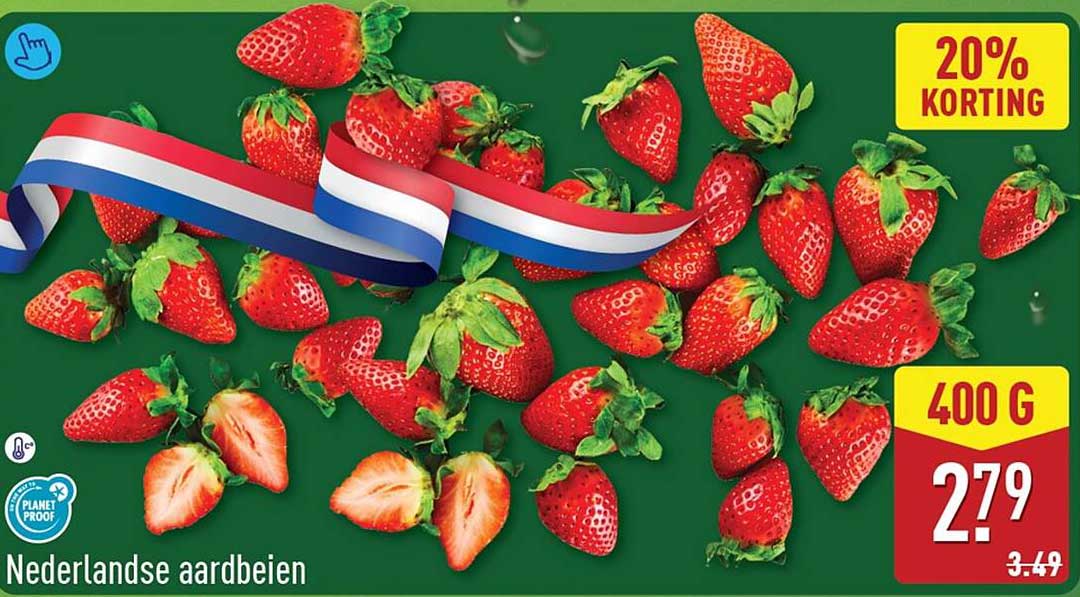 Nederlandse aardbeien 20% korting