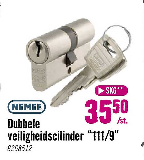 NEMEF Dubbele veiligheidscilinder “111/9” SKG**