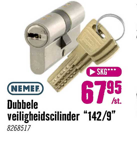 NEMEF Dubbele veiligheidscilinder "142/9" SKG***