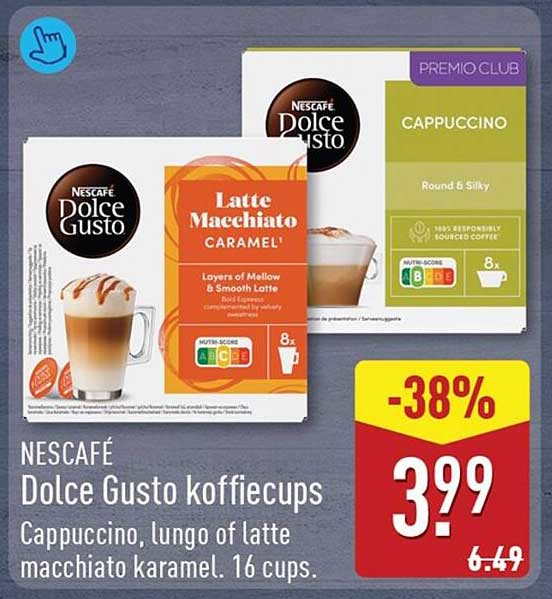 NESCAFÉ Dolce Gusto koffiecups Cappuccino, lungo of latte macchiato karamel, 16 cups