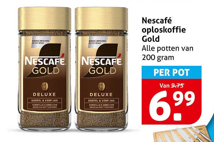 Nescafé oploskoffie Gold Alle potten van 200 gram PER POT