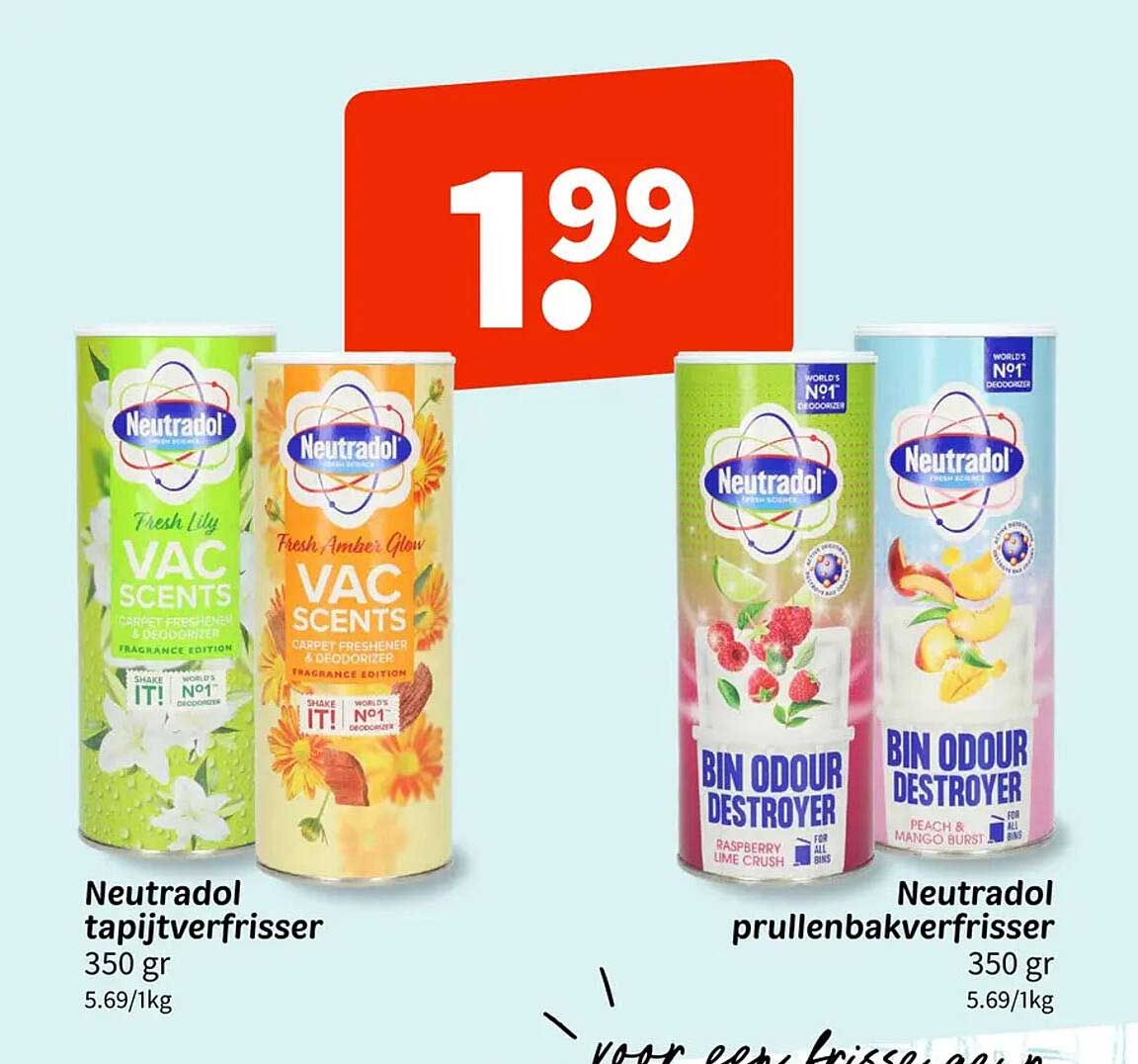 Neutradol tapijtverfrisser / prullenbakverfrisser