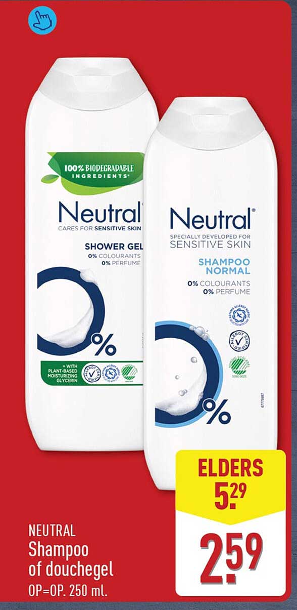 NEUTRAL Shampoo of douchegel 0P=0P. 250 ml.