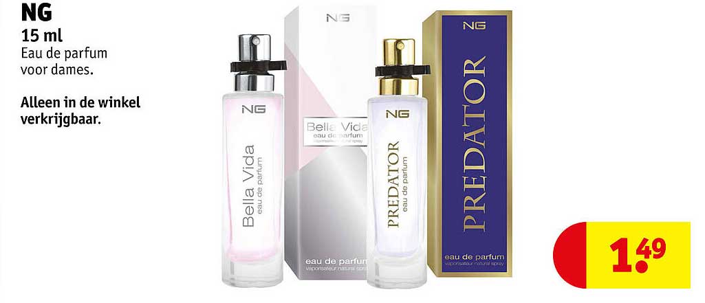 NG 15 ml Eau de parfum voor dames. Alleen in de winkel verkrijgbaar.
