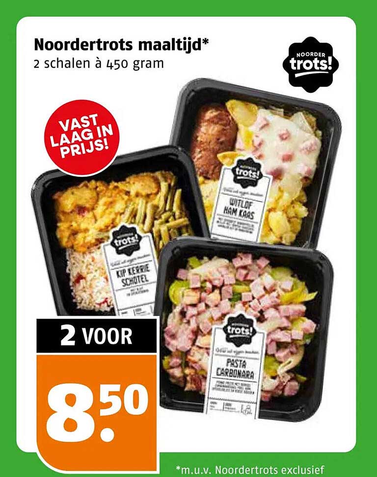 Noordertrots maaltijd* 2 schalen à 450 gram