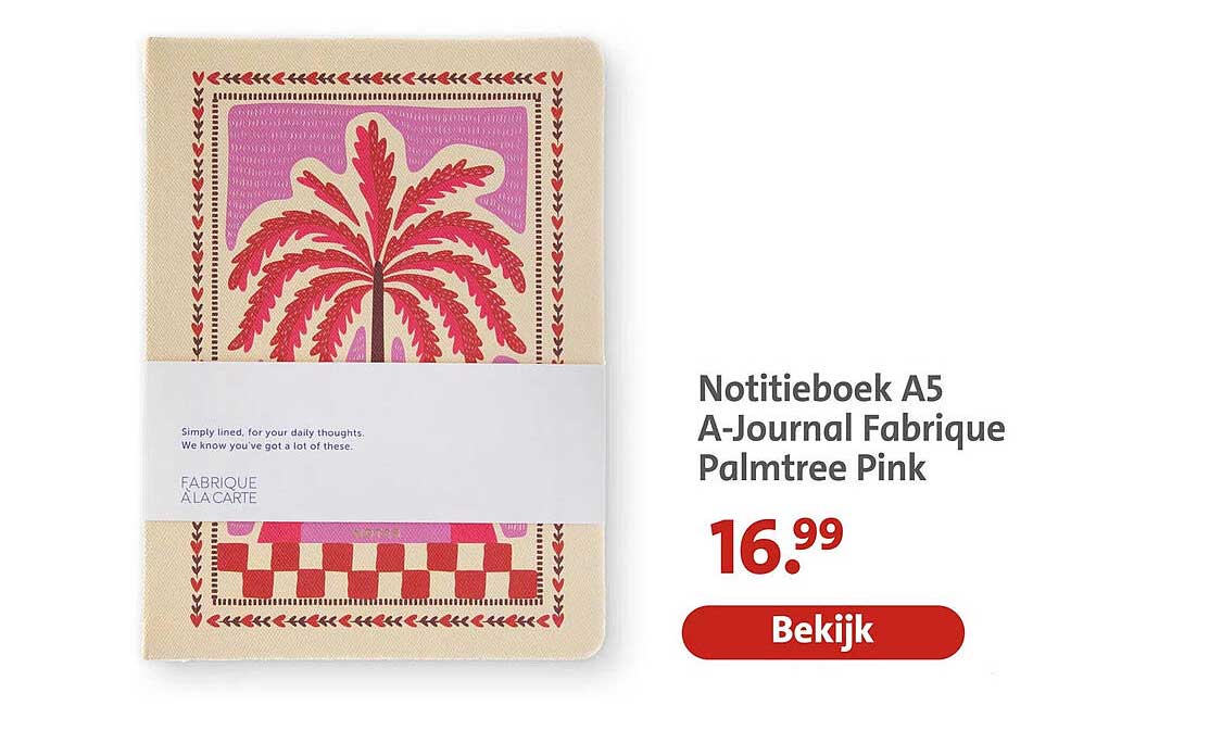 Notitieboek A5 A-Journal Fabrique Palmtree Pink