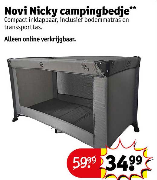 Novi Nicky campingbedje**