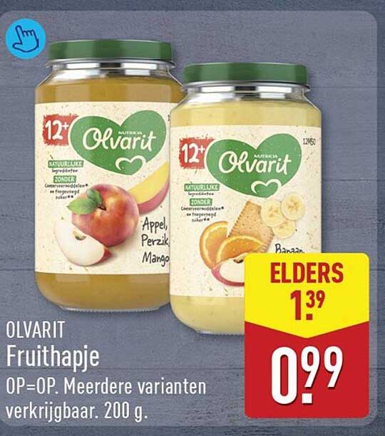 OLVARIT Fruithapje OP=OP. Meerdere varianten verkrijgbaar. 200 g.