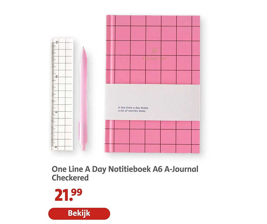 One Line A Day Notitieboek A6 A-Journal Checkered