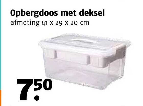 Opbergdoos met deksel afmeting 41 x 29 x 20 cm