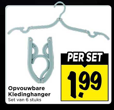 Opvouwbare Kledinghanger Set van 6 stuks PER SET