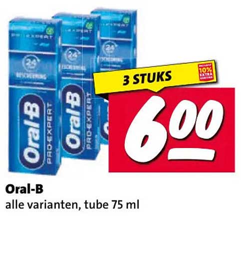 Oral-B alle varianten, tube 75 ml 3 STUKS