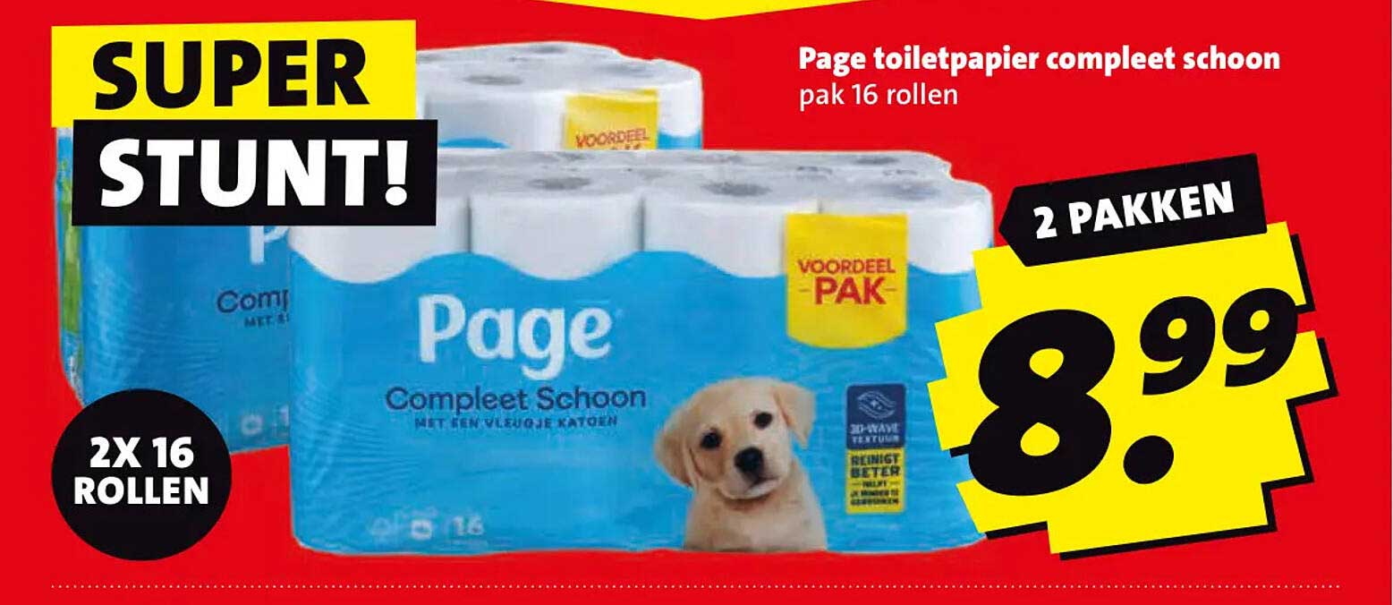Page toiletpapier compleet schoon pak 16 rollen 2 pakken