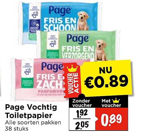 Page Vochtig Toiletpapier Alle soorten pakken 38 stuks