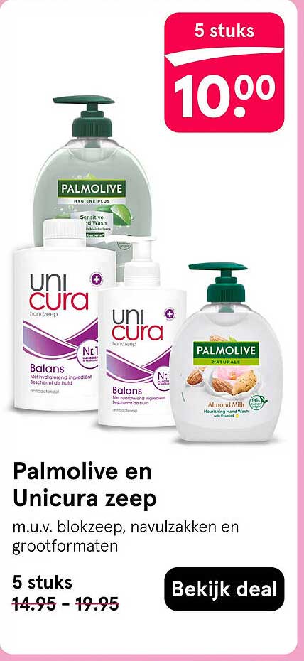 Palmolive en Unicura zeep