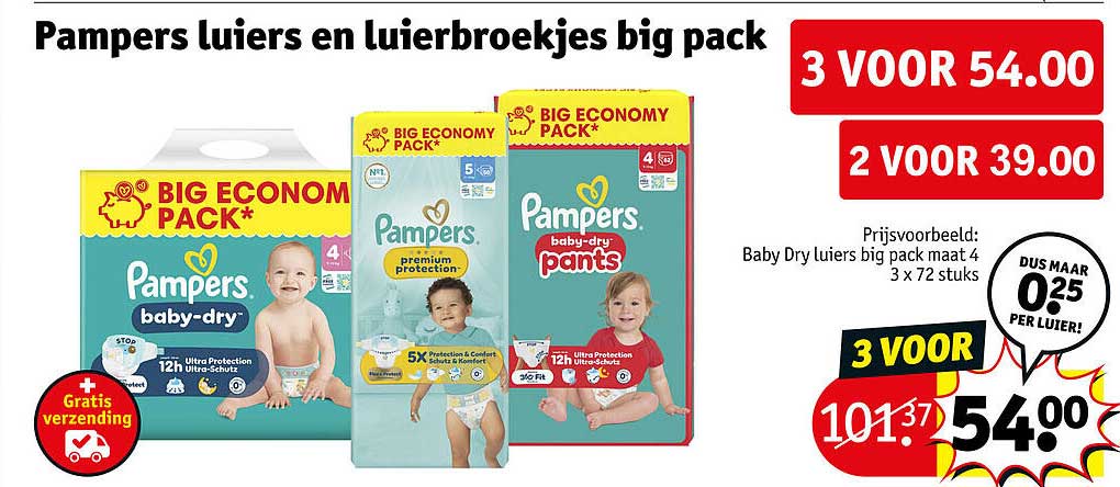 Pampers luiers en luierbroekjes big pack