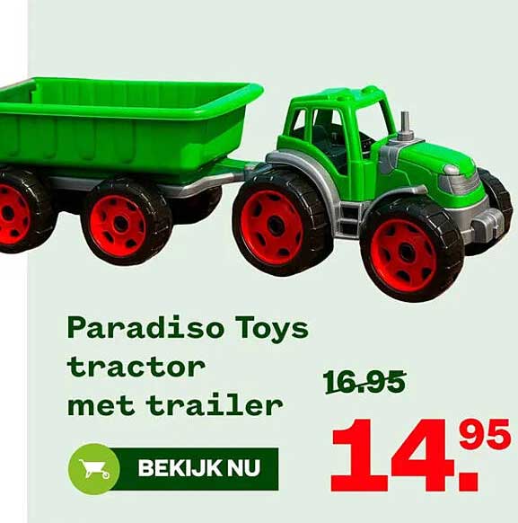 Paradiso Toys tractor met trailer