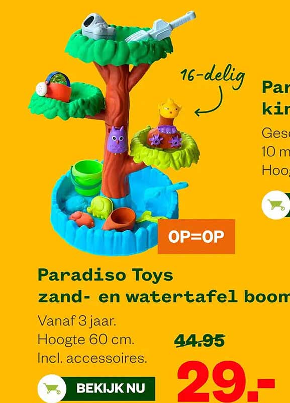 Paradiso Toys zand- en watertafel boom OP=OP