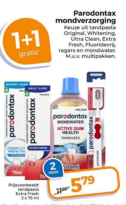 Parodontax mondverzorging 1+1 gratis