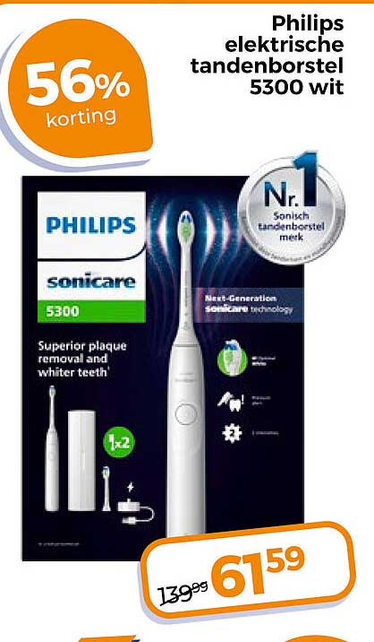 Philips elektrische tandenborstel 5300 wit