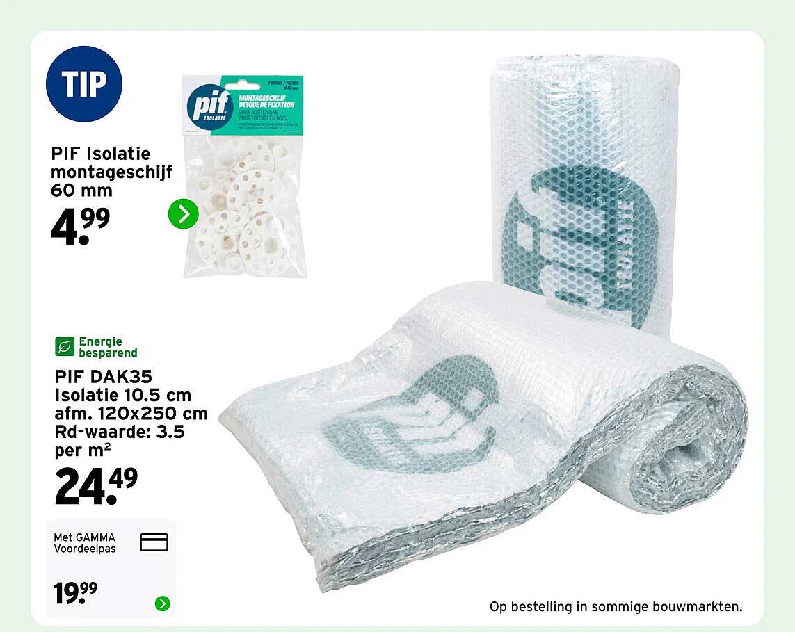 PIF Isolatie montageschijf 60 mm