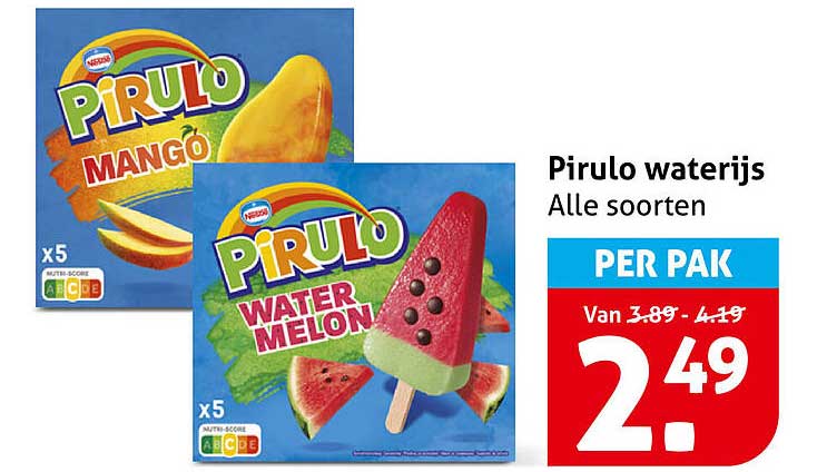 Pirulo waterijs Alle soorten PER PAK
