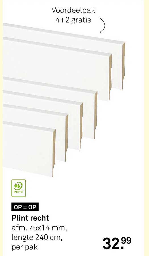 Plint recht 4+2 gratis