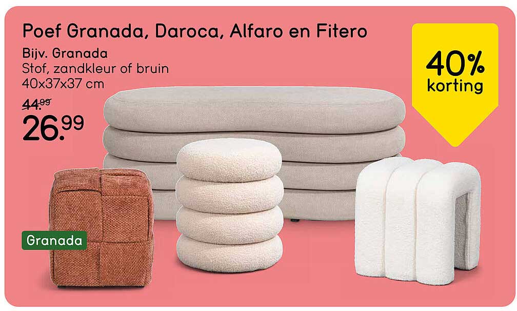 Poef Granada, Daroca, Alfaro en Fitero