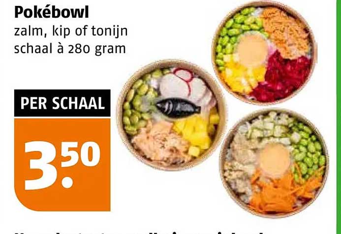 Pokébowl zalm, kip of tonijn schaal à 280 gram